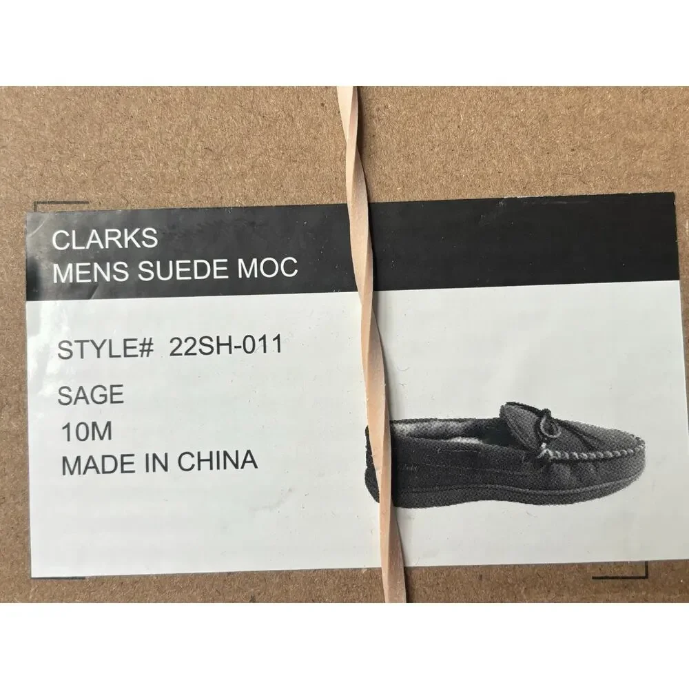 Clarks Suede Moccasin Loafer Slippers NEW Sz 10